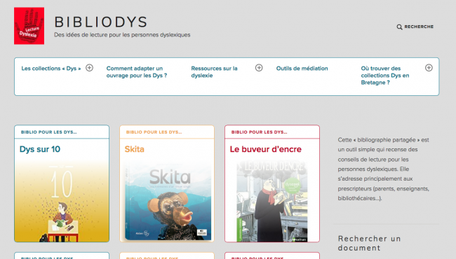 page accueil Bibliodys