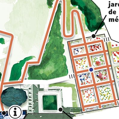 détail d'un plan large d'abbaye de Daoulas