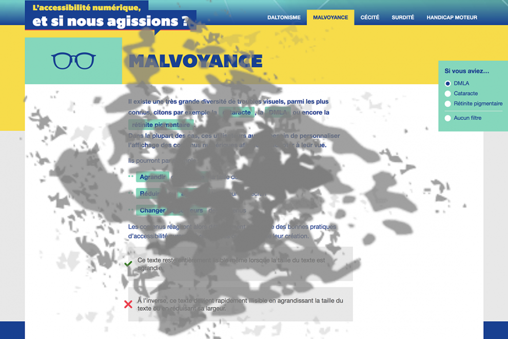 simulation d'une déficience visuelle la DMLA