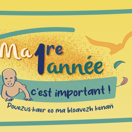 visuel d'accroche de la frise présentant un bébé en action, visuel coloré et dynamique