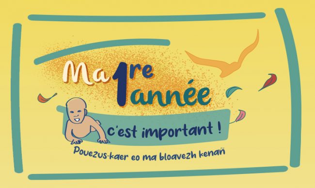 visuel d'accroche de la frise présentant un bébé en action, visuel coloré et dynamique