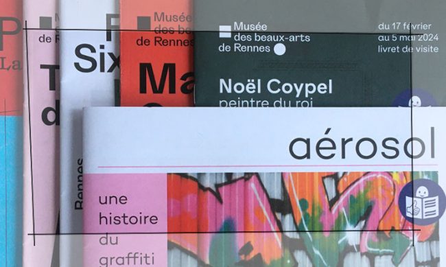 images regroupant plusieurs livrets FALC réalisés par Idéographikpour le musée des beaux arts de Rennes