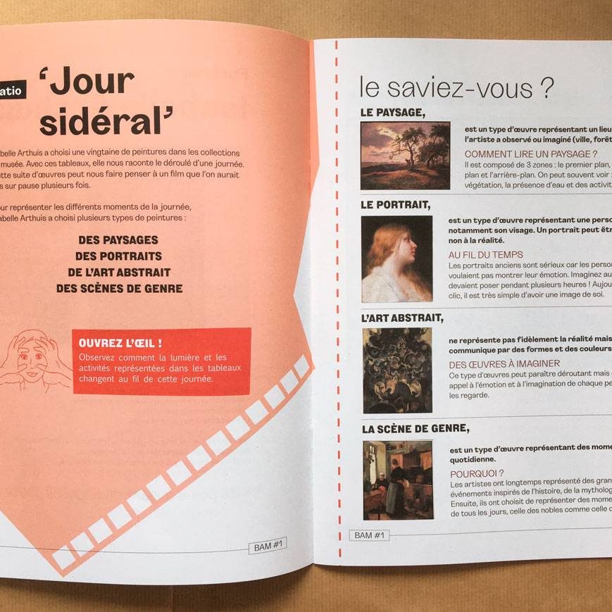 BAM double page du magazine du musée des beaux-arts de Maurepas intégrant un le saviez-vous ? et une mise ene page dynamique