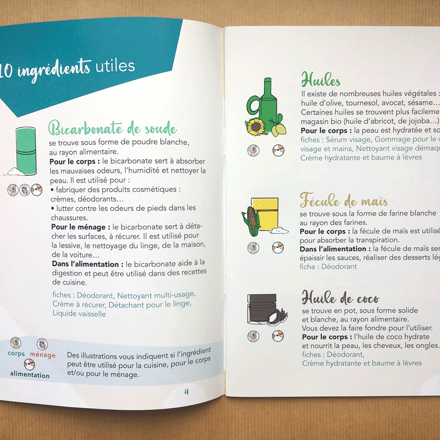 MUTUALITE livret de recette FALC page d'explication de chacun des produits utilisés. Ainsi les utilisateurs ont des informations pour comprendre et retenir l'usage