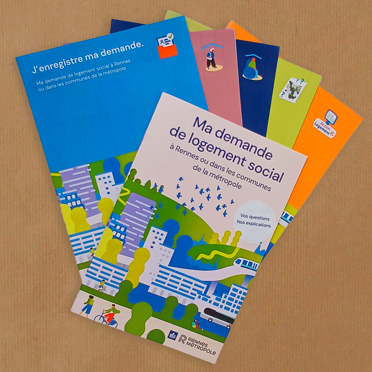 Livret thématique sur le logement réalisé sur les principes du FALC Facile à lire et à comprendre. Ces fascicules expliquent les différentes étapes dans les demandes de logement sociaux à Rennes.