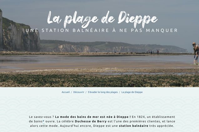 photo extraite du site internet et particulièrement de la page des plages de Dieppe