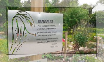 Convergence des loutres, panneau d'éco-interprétation des zones humides - panneau Bienvenu