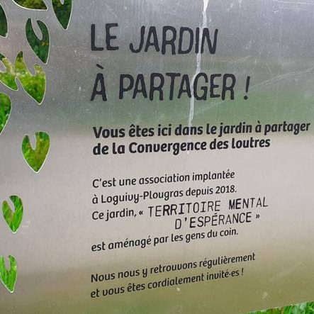 Convergence des loutres, panneau d'éco-interprétation des zones humides - panneau jardin partagé